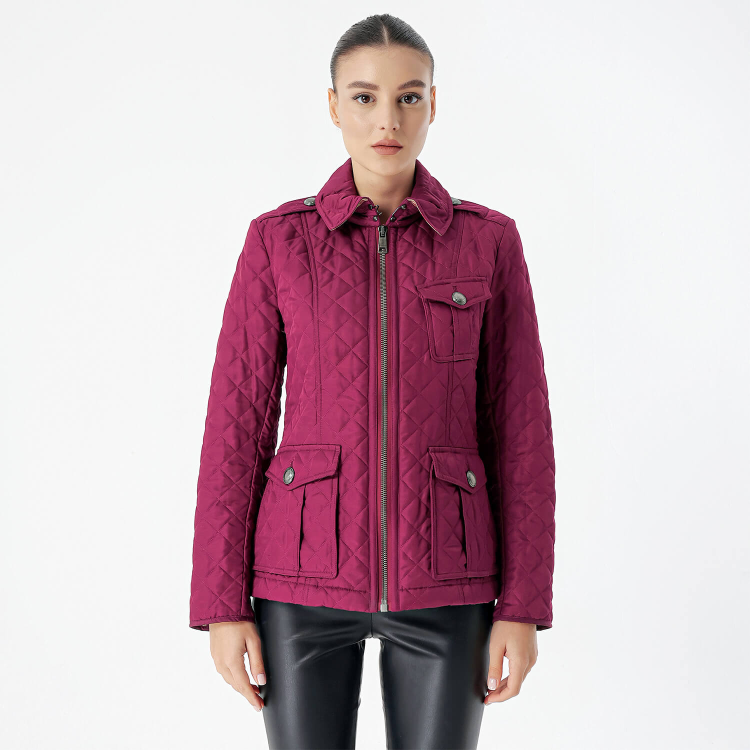 Burberry - Bordeaux Quilted Diamond Jacket